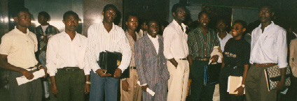 Students pausing